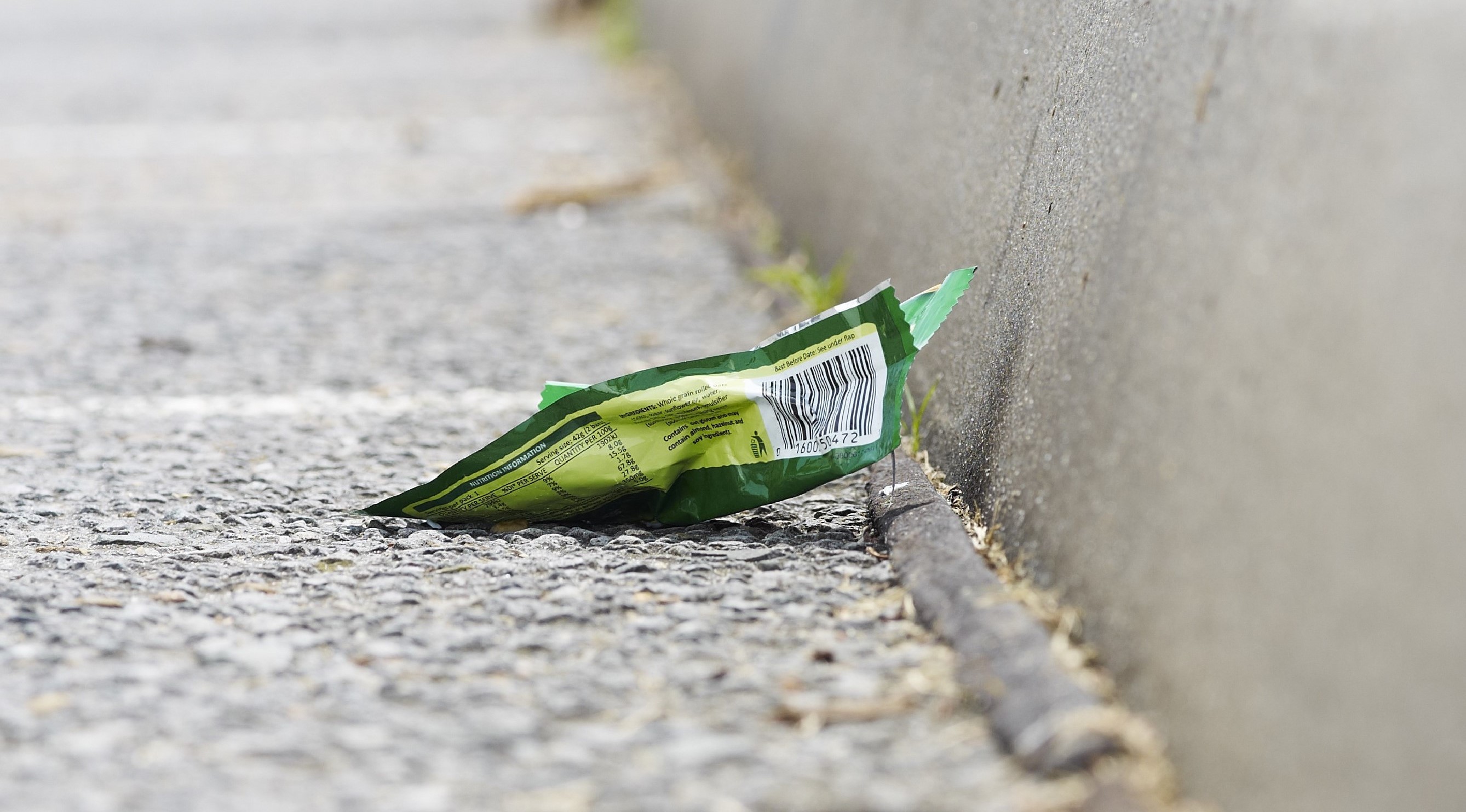 Food wrapper on cement